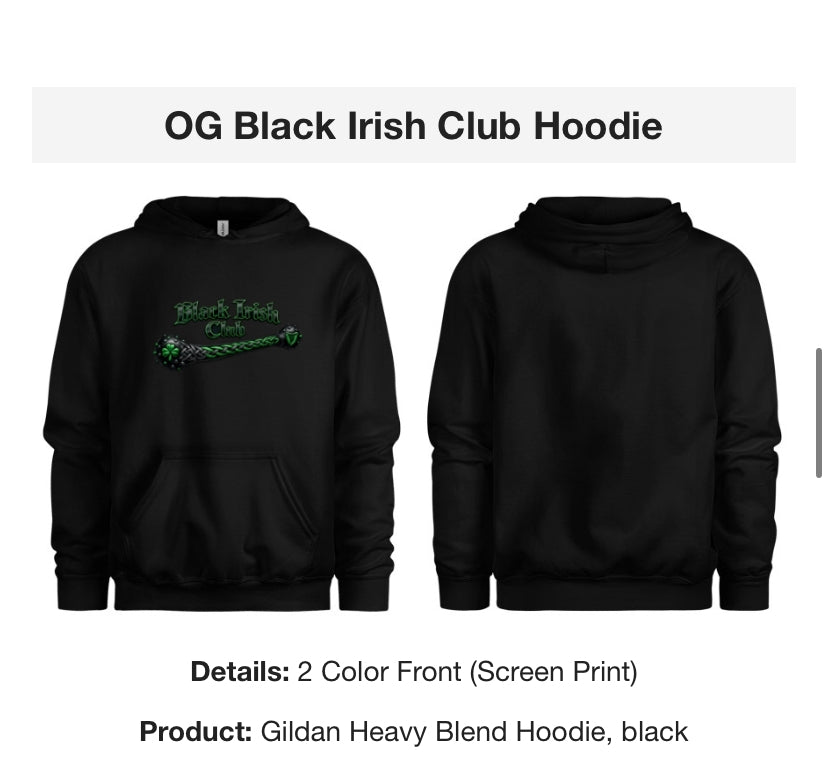 OG Black Irish Club Hoodie