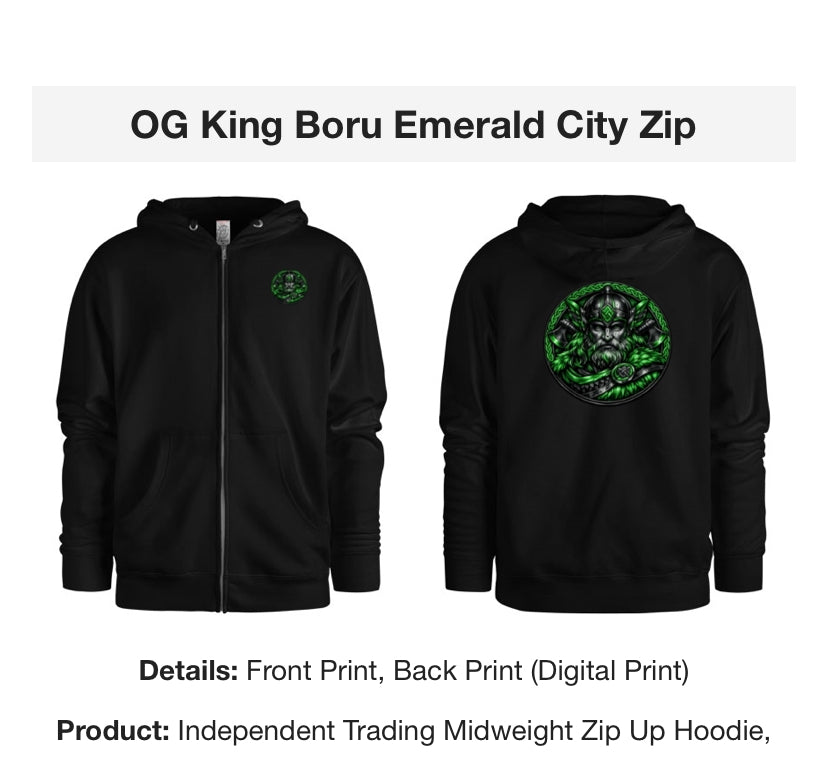 OG Brian Boru Emerald City Hoodie Zip