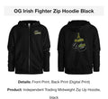 OG Irish Fighter Zip Hoodie Black
