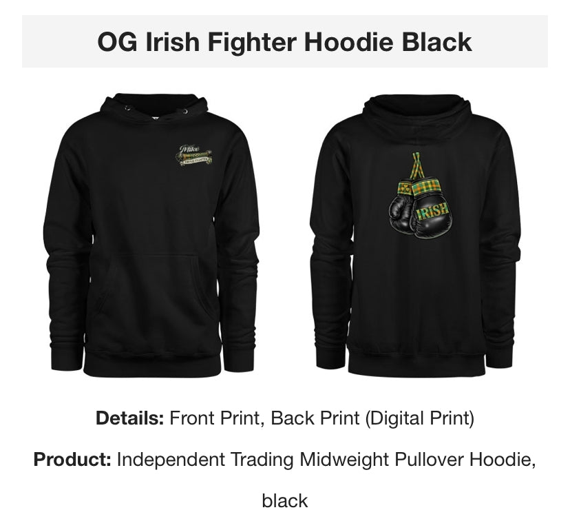 OG Irish Fighter Hoodie Black
