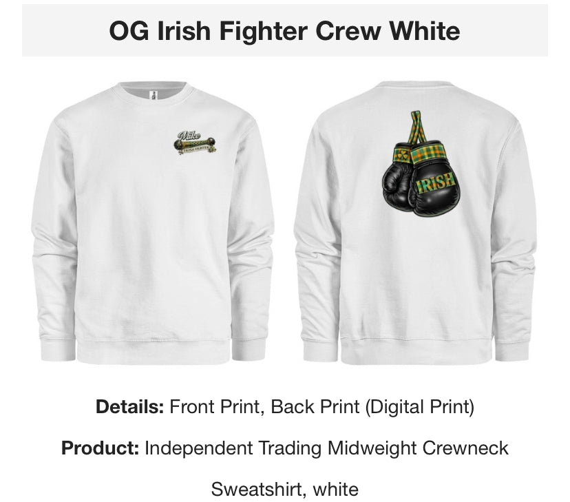 OG Irish Fighter Crew White
