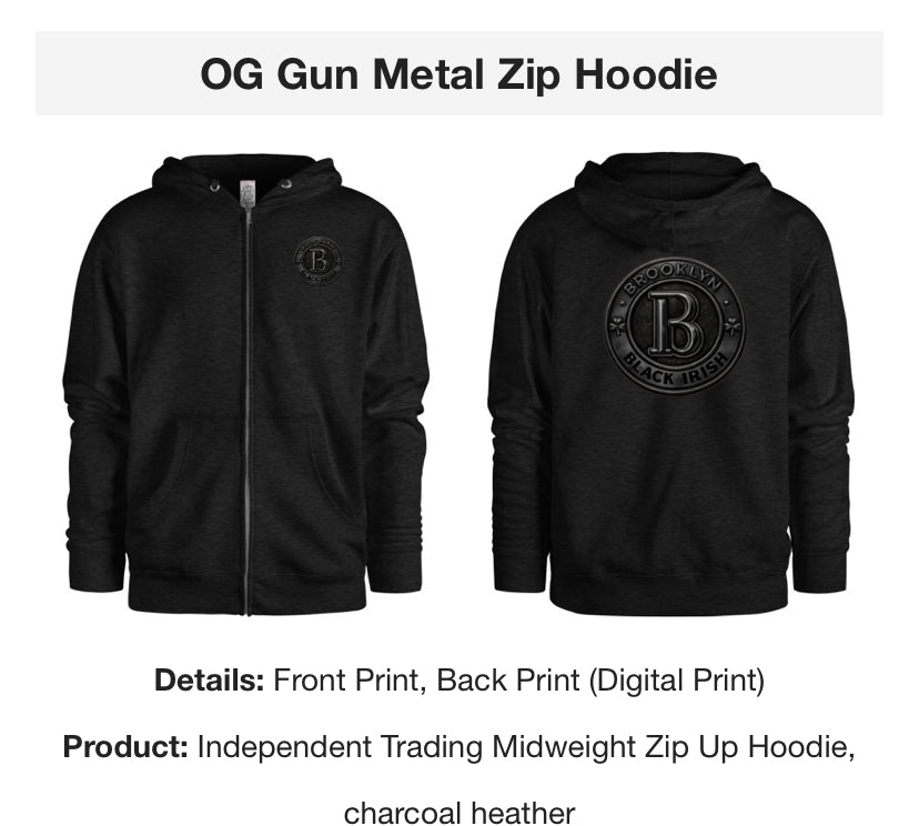 OG Gun Metal Zip Hoodie