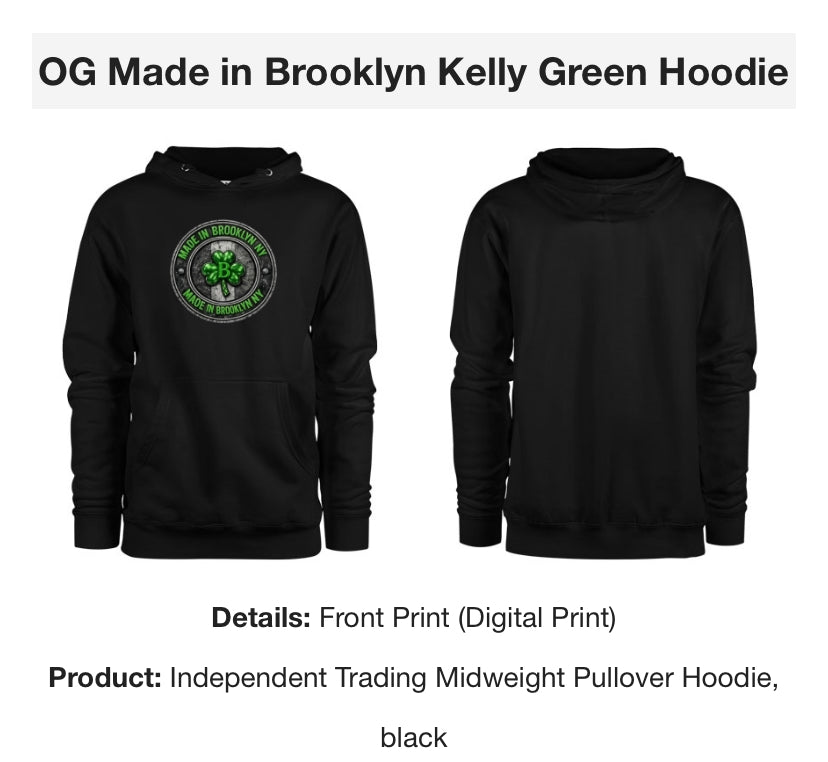 OG Made in Brooklyn Kelly Green Hoodie