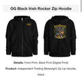 OG Black Irish Rocker Zip Hoodie