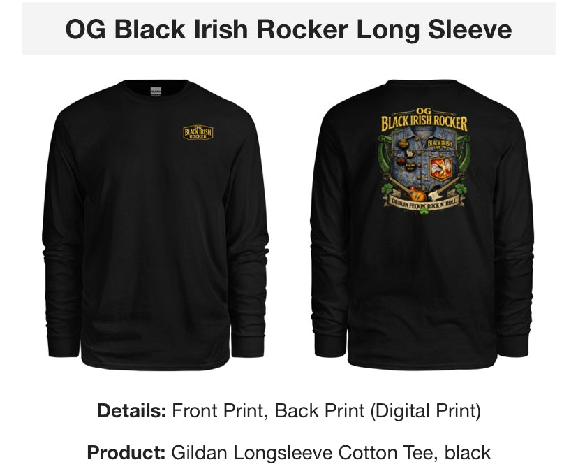 OG Black Irish Rocker Long Sleeve